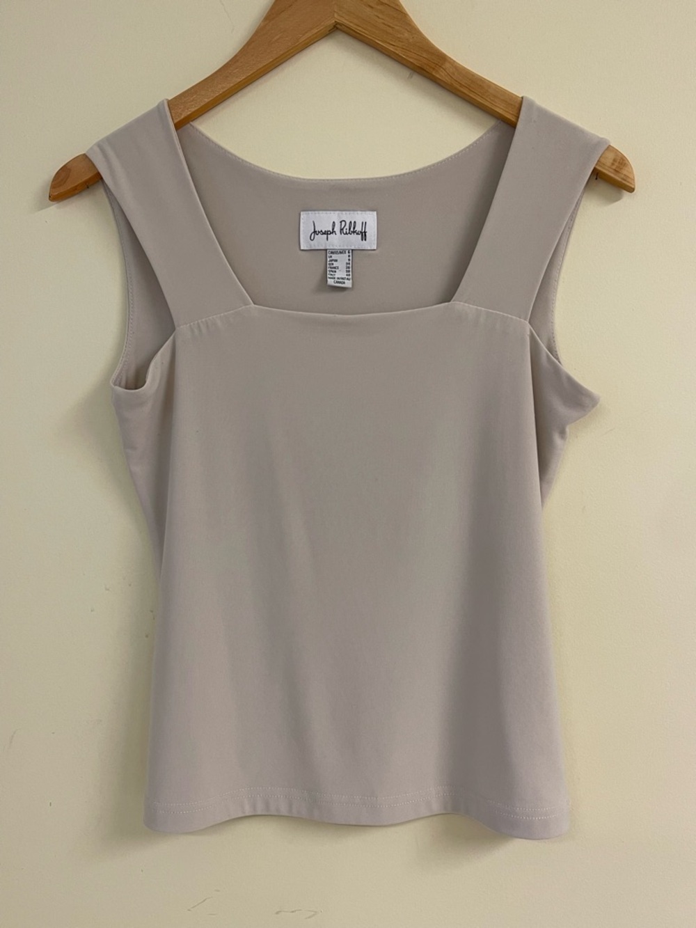 Joseph Ribkoff Taupe Tank Top Size 6 Square Neck Minimalist